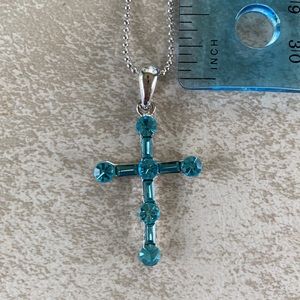 Cookie Lee Crystal cross necklace NWT